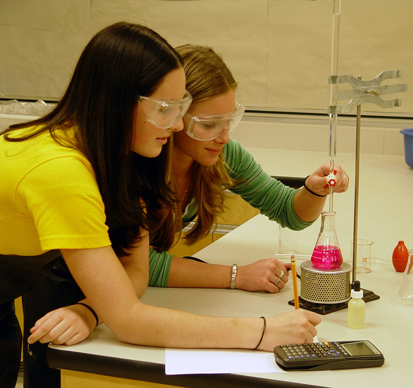 Students in a science lab