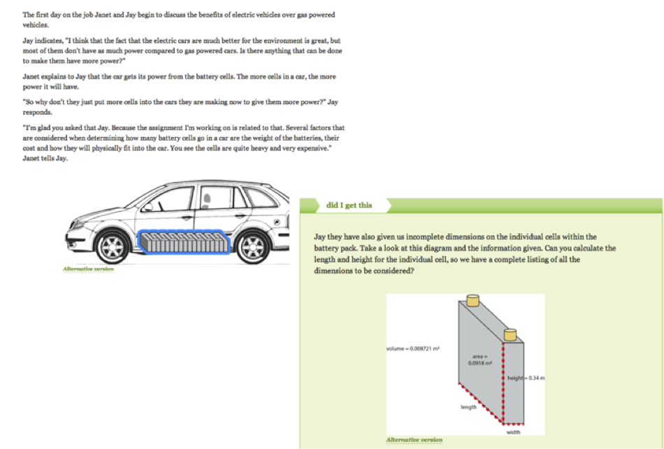 Screenshot of two OPEN Bridge course images from the following integrated activities section